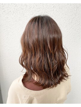 カプア 仙台駅前店(Kapua) 重めレイヤー/セミウェットウェーブ/ココアブラウン/シアー