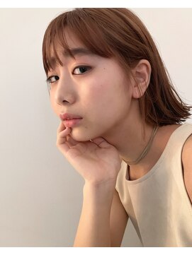 モノクロ(MONOCHRO) パツンとボブ/透ける前髪/透明感カラー/切りっぱなしボブ