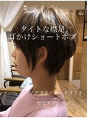 ヘアドネーションでイメチェン！襟足タイトなショートボブ