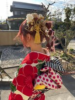 ヘアー リードレス(hair Re:dress)&nbsp;成人式へアセット暖色カラーピンク大人可愛いオニオンヘア