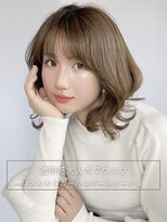 バランス BALANCE 透明感ある上品大人ボブウルフ/パールベージュ/ふんわりカール