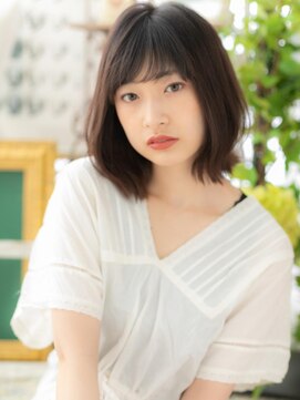 カバーヘア ブリス 志木南口駅前店(COVER HAIR bliss) アッシュオリーブ大人かわいいくびれボブTb1志木20代30代40代