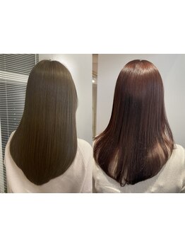 癖を伸ばしながらも自然で柔らかな酸性縮毛矯正が人気◎乾かすだけでまとまるうる艶髪になってみませんか?