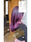 ペールピンクもカワイイけど 　原色濃いめグラデーションカラー