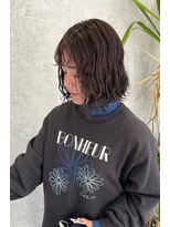 フラミューム 高崎(flammeum)&nbsp;くびレイヤーエモージュインナーグレージュ前髪ピンクベージュ