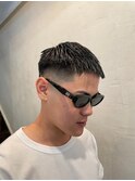 MEN'S HAIRマッシュウルフアッシュブラックカルマパーマ