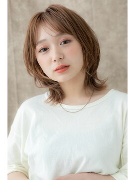 モッズヘア 越谷(mod's hair) アプリコットオレンジベージュ抜け感ウルフボブ312X越谷20代30代