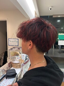 エヌアンドエーコンティ(N&A CONTi) おしゃれ男子の赤髪メッシュ ハイライト ブリーチオンカラー