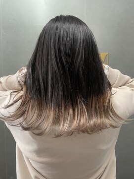 ジエクトカナウ 大阪梅田店(The Ect canow) エンドカラー/裾カラー/くすみベージュ/ラベンダーミルクティー