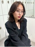 ミディアムレイヤー 小顔カット グレージュ 顔周りカット 美髪