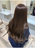 ブリーチなしカラーベージュロング