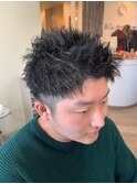 アップバング ショートスタイル