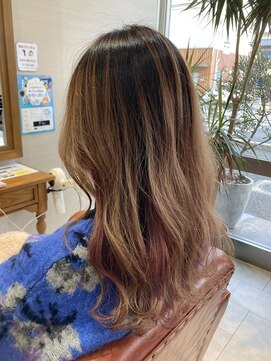 ヘアー クラージュ(hair courage) バレイヤージュカラー