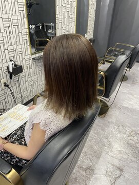 アローズ 久留米店(arose) 小顔大人可愛い外ハネシルキーベージュミディ20代30代40代