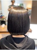 酸性ストレートでツヤボブ,ミニボブ,酸性縮毛矯正
