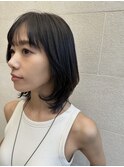 ボブウルフ/黒髪/ミディアムレイヤー　20代/30代/40代