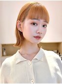 say.ぱっつん前髪ハイトーンカラーレイヤーボブチェリーレッド