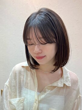 ガーデンヨコハマ(GARDEN YOKOHAMA) 切りっぱなしタッセルボブワンカール内巻きオリーブベージュ