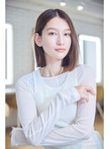 大人かわいい前髪セシルカットココアブラウンフリンジウェーブ