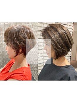 <頭皮に刺激を感じる方向け>ノンジアミンカラー×白髪染めで改善*[岡本/白髪ぼかし/白髪染め/ハイライト]