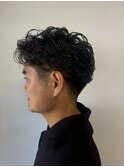men's大人の無造作パーマショート