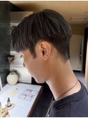 栄 メンズ グレーカラー 韓国風マッシュ