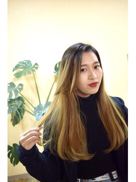 ビール 野芥店(BEER) ナチュラルストレート内巻きヘアー