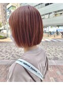 ピンクベージュ コンパクトボブ