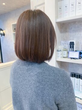 キャアリー(Caary) 福山市美容室Caary人気 ツヤっと丸みボブぱつんとボブ