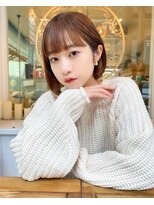 レイリー 原宿 表参道(Rayreee)&nbsp;簡単で可愛い内巻きワンカールボブ　マロンベージュ