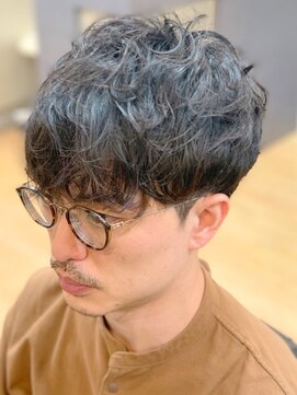 インタークロス 無造作マッシュメンズショート☆デジタルパーマ