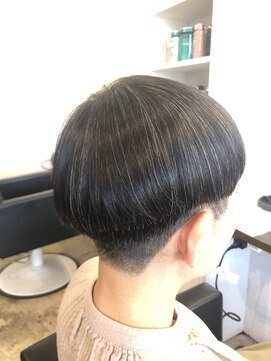 エファッセ 伊奈店(efface) 黒髪マッシュ×アッシュブラック×刈り上げ×ツーブロック