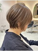 ショートボブケアブリーチダブルカラーミニボブハイトーンカラー