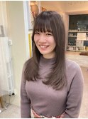 ロングレイヤー ローレイヤー アッシュ グレージュ