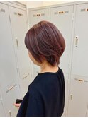 白髪ぼかしコーラルピンクハイライト