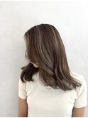 小森谷,小顔,,秋色オリーブベージュハイライトバレイヤージュj36