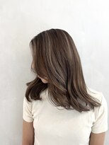 小森谷,小顔,,秋色オリーブベージュハイライトバレイヤージュj36