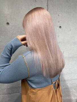 ガルボヘアー 桟橋店(garbo hair) ハイトーン ケアブリーチ 髪質改善 コーラルベージュ