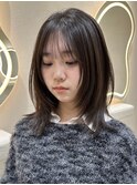 韓国ヘアーハッシュカットレイヤーカットグレージュブリーチ無し