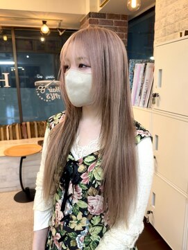 ヘアー アレス(hair ales) エフェクトブリーチ/ハイトーン/ピンクベージュ/デザインカラー