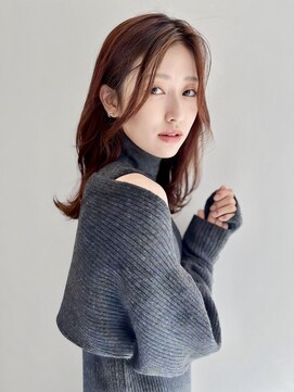 シア(XIA) 大人セミディ/かきあげバング/センターパート/シルキーベージュ