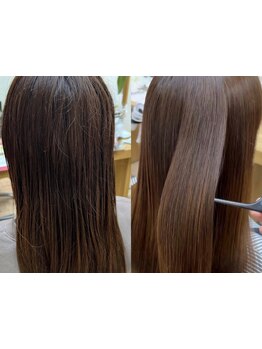 トリートメント仕上げのうねりを目立たなくするケアで自然な仕上がりに♪理想のサラツヤ美髪を実現します＊