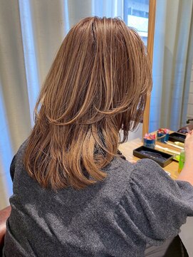 ルミエールイリゼ 城陽店(Lumiere Irisee) 髪質改善大人可愛いミディアムレイヤー脱白髪染めハイライト