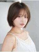 《Agu hair》小顔ショートボブ×ベージュブラウン