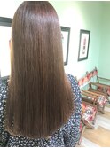 ピンクベージュストレート　髪質改善　【池袋】