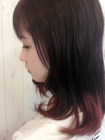 プロペラスタイル ヘアーメイク ツートンカラー アッシュブラウン＆アッシュレッド