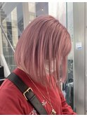 ホワイトピンク × ボブ