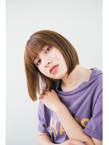 前髪ぱっつんイメチェンボブ/ショコラベージュ/ベビーバング