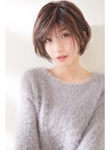 うざバング×ナチュラルパーマショートボブ