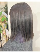 サロン ド ビカ(Salon de bika)&nbsp;パープルインナーカラー×ぱっつんロブ